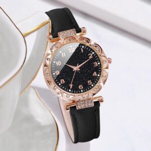 2PCS/Set Fashion Rhinestone Women Watches Bracelet Set Female Leather Band Quartz Watch - AliExpress 1511