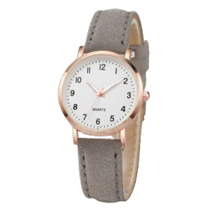 6PCS Women's Watch Fashion Arabic Dial Leather Band Quartz Watches Butterfly Jewelry Set
