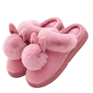 Cute Rabbit Ears House Shoes Women Winter Warm Slippers Female Plush Slippers For Home Indoor Casual Ladies Soft Shoe Woman