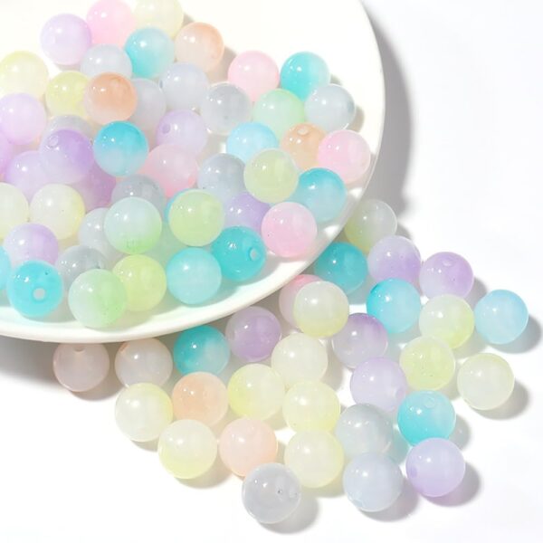 About 280 Pcs Round Glass Jewelry Beads Friendship Bracelet Crystal Beads Candy Color Glass Beads Acrylic Glass Bead Spacers Small Flower Star Beads with 2m String and Storage Box
