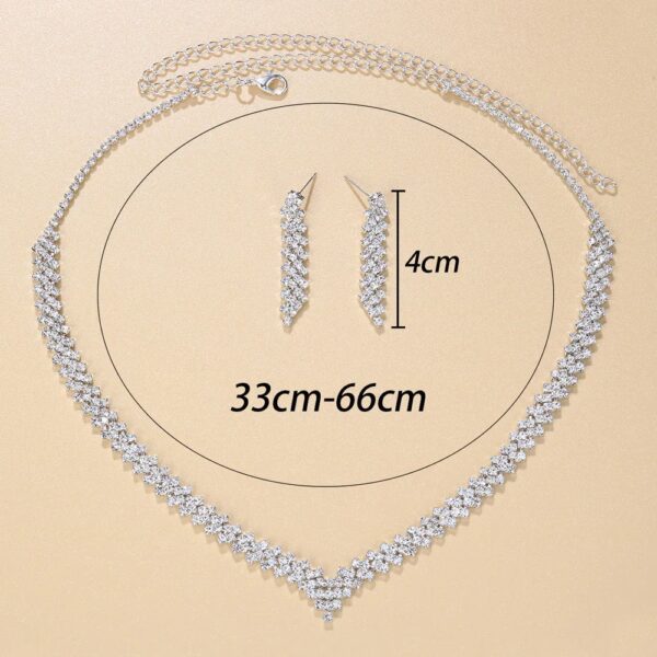 BLIJERY Celebrity Rhinestones Crystal Bridal Jewelry for Women V Shape Choker Necklace Earrings Sets Fashion Wedding Jewelry Set - AliExpress 36