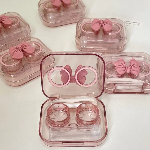 Cute Japanese Portable Contact Lens Case Portable Cute Bow Transparent Cosmetic Contact Lense Box Female Small Storage Lens Box - AliExpress 200000297