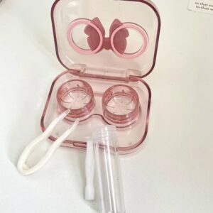 Cute Japanese Portable Contact Lens Case Portable Cute Bow Transparent Cosmetic Contact Lense Box Female Small Storage Lens Box - AliExpress 200000297