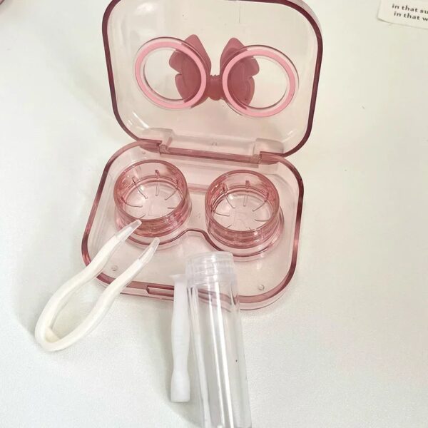 Cute Japanese Portable Contact Lens Case Portable Cute Bow Transparent Cosmetic Contact Lense Box Female Small Storage Lens Box - AliExpress 200000297