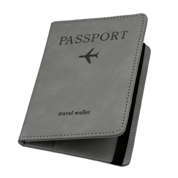ILIYAH-Passport Cover-Passport Holder Travel Wallet-RFID Blocking Passport Case Travel Accessories Card Holder Wallet Unisex Travel Gifts（Grey）