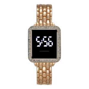 Women Watch 2025 Top Luxury Rhinestone Rose Gold Wrist Watch for Women Fashion Steel Ladies Wristwatches Electronic Clock