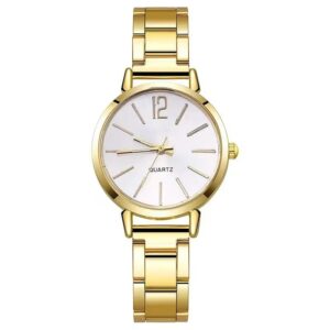 Men's & Women's Business Quartz Watch with Alloy Gold Dial & Band High Quality Case Box Included 37mm Dial Diameter