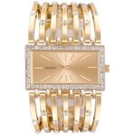 ManChDa Square Lady Diamond Quartz Wrist Watch,Fashionable Romantic,Elegant and Noble Suitable for Business Events, Parties and Other Social Occasions Watches for Women (Gold)