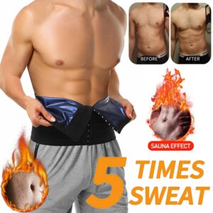 Sweat Waist Trainers Belt for Men, Sweat Belt Band Belly Stomach Wrap, Slimming Compression Tummy Control Workout Belt