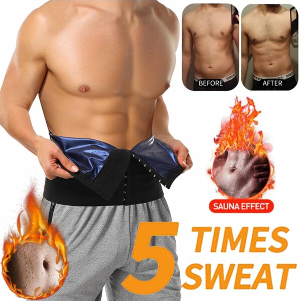 Sweat Waist Trainers Belt for Men, Sweat Belt Band Belly Stomach Wrap, Slimming Compression Tummy Control Workout Belt