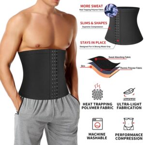Sweat Waist Trainers Belt for Men, Sweat Belt Band Belly Stomach Wrap, Slimming Compression Tummy Control Workout Belt