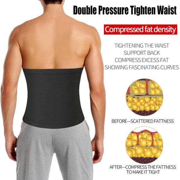 Sweat Waist Trainers Belt for Men, Sweat Belt Band Belly Stomach Wrap, Slimming Compression Tummy Control Workout Belt