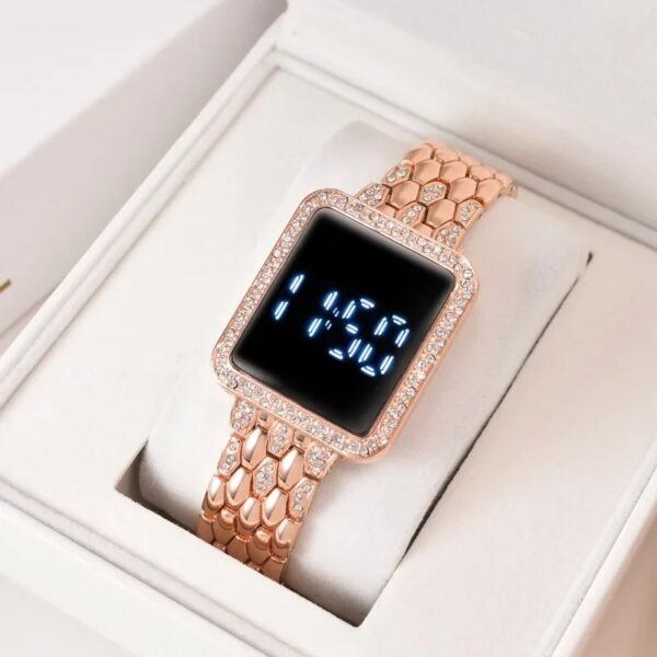 Women Watch 2023 Top Luxury Rhinestone Rose Gold Wrist Watch for Women Fashion Steel Ladies Wristwatches Electronic Clock - AliExpress 1511